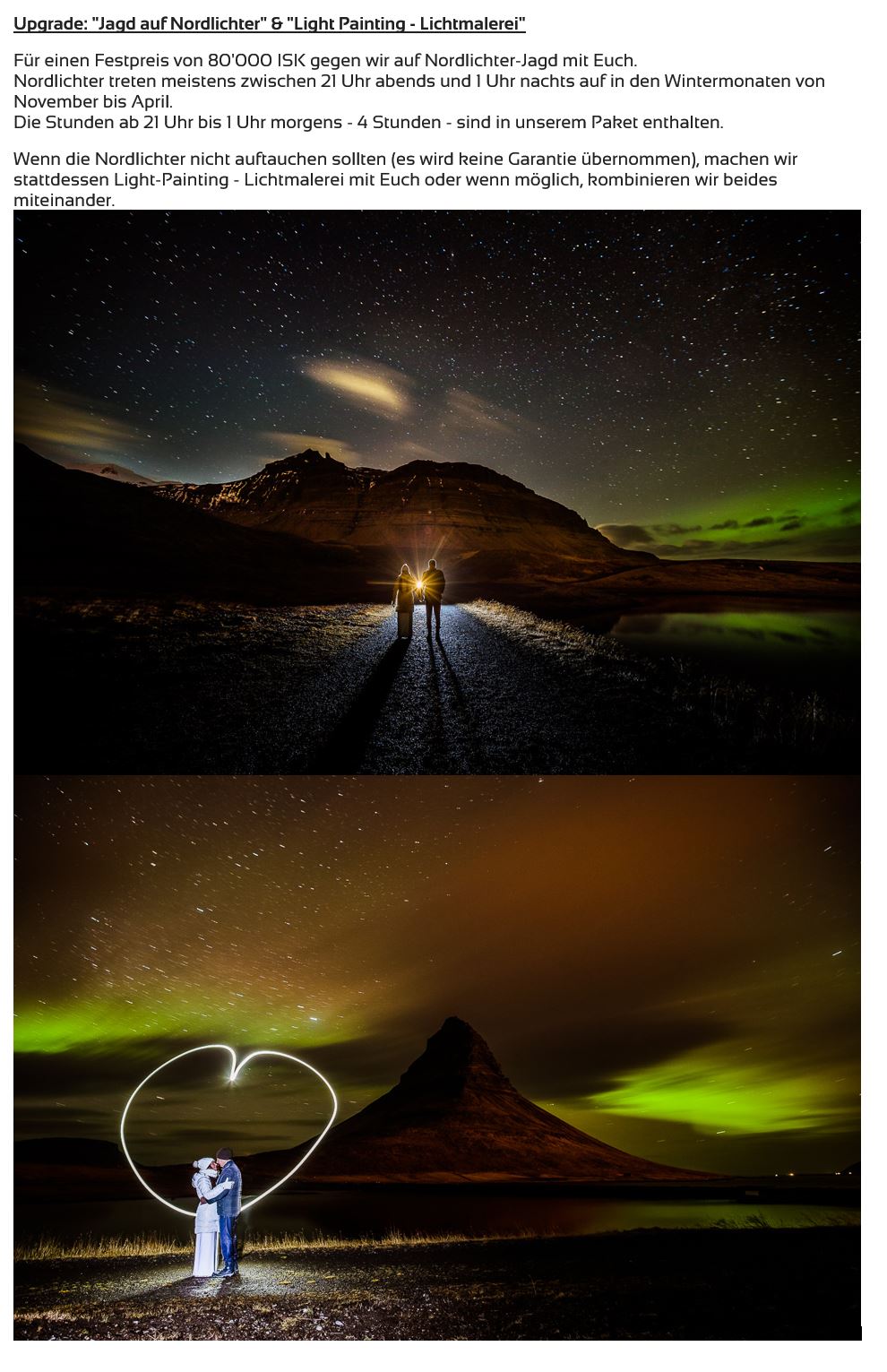 Island - Nordlichterjagd & Light Painting